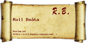 Roll Beáta névjegykártya